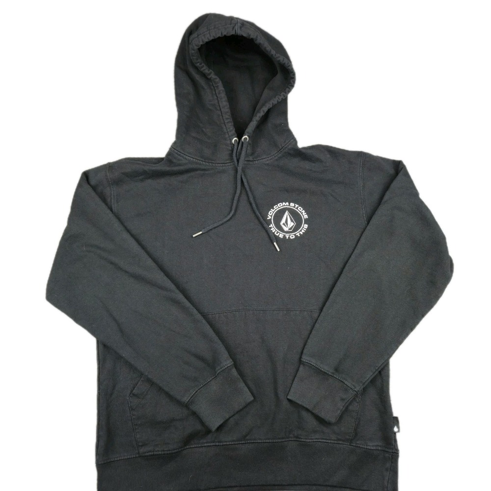 Volcom Hoodie Men's Small Black Stone True to This Skateboard Y2K 90s Grunge VTG